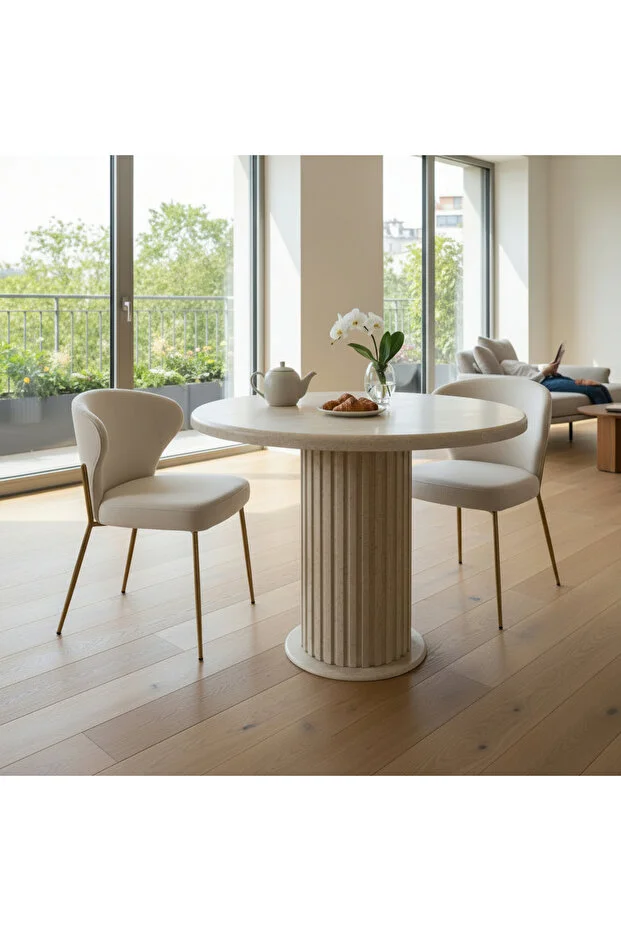 AURA YUVARLAK BOHEM 90X90 MDF MASA ( MASA FİYATIDIR )